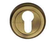 Heritage Brass Euro Profile Key Escutcheon, Antique Brass - V5020-AT