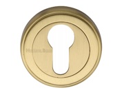 Heritage Brass Euro Profile Key Escutcheon, Satin Brass - V5020-SB