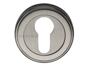 Heritage Brass Euro Profile Key Escutcheon, Satin Nickel - V5020-SN