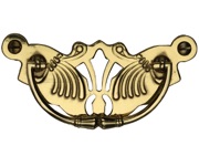 Heritage Brass Cabinet Pull On Ornate Backplate, Polished Brass - V5021-PB