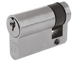 Zoo Hardware Vier Precision Euro Profile British Standard 5 Pin Single Cylinders (Various Sizes), Satin Chrome - V5EP40SSCE