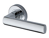 Heritage Brass Poseidon Design Door Handles On Round Rose, Polished Chrome - V6230-PC (sold in pairs)
