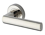 Heritage Brass Poseidon Design Door Handles On Round Rose, Polished Nickel - V6230-PNF (sold in pairs)