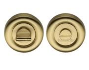 Heritage Brass Round 53mm Diameter Turn & Release, Satin Brass - V6720-SB