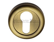 Heritage Brass Euro Profile Key Escutcheon, Antique Brass - V6724-AT