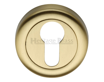 Heritage Brass Euro Profile Key Escutcheon, Satin Brass - V6724-SB