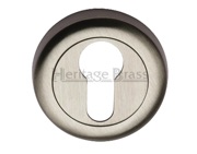 Heritage Brass Euro Profile Key Escutcheon, Satin Nickel - V6724-SN