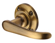 Heritage Brass Windsor Door Handles On Round Rose, Antique Brass - V720-AT (sold in pairs)