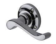 Heritage Brass Bedford Door Handles On Round Rose, Polished Chrome - V820-PC (sold in pairs)
