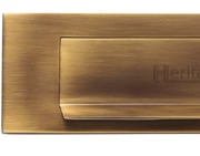 Heritage Brass Gravity Flap Letter Plate (280mm x 80mm), Antique Brass - V842-AT