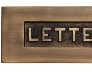 Heritage Brass Letters Embossed Letter Plate (254mm x 101mm), Antique Brass - V845-AT