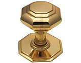Heritage Brass Octagonal Tiered Centre Door Knob, Unlacquered Brass - V890-ULB