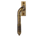 Heritage Brass Left or Right Handed Locking Reeded Espagnolette Handle, Antique Brass - V895L-AT