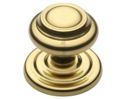 Heritage Brass Round Centre Door Knob, Polished Brass - V905-PB