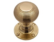 Heritage Brass Reeded Mortice Door Knobs, Polished Brass - V971-PB (sold in pairs)