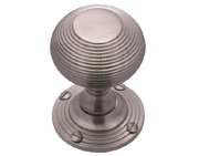 Heritage Brass Reeded Mortice Door Knobs, Satin Chrome - V971-SC (sold in pairs)