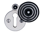 Heritage Brass Standard Round Reeded Covered Key Escutcheon, Polished Chrome - V972-PC