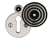 Heritage Brass Standard Round Reeded Covered Key Escutcheon, Polished Nickel - V972-PNF