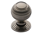 Heritage Brass Reeded Cabinet Knob With Base (32mm OR 38mm), Polished Nickel - V973-PNF