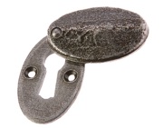 Frelan Hardware Valley Forge Covered Standard Profile Escutcheon (50mm x 31mm), Pewter Patina - VF76