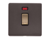 M Marcus Electrical Verona 20 Amp D.P. Switch With Neon, Matt Bronze With Antique Brass Switch - VR9.106.ABBK