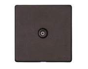 M Marcus Electrical Verona 1 Gang TV/Coaxial Sockets (Non-Isolated OR Isolated), Matt Bronze - VR9.121.BK
