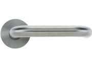 Zoo Hardware Vier RTD Lever On Round Rose, Satin Stainless Steel - VS030S (sold in pairs)