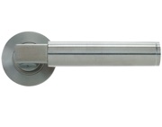 Zoo Hardware Vier Berlin Designer Lever On Round Rose, Satin Stainless Steel - VS110S (sold in pairs)