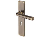 Heritage Brass Octave Door Handles On 200mm Backplate, Antique Brass - VT5900-AT (sold in pairs)