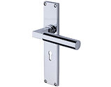 Heritage Brass Bauhaus Door Handles On 200mm Backplate, Polished Chrome - VT6300-PC (sold in pairs)