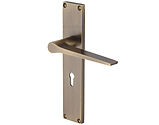 Heritage Brass Gio Door Handles On 200mm Backplate, Antique Brass - VT8100-AT (sold in pairs)