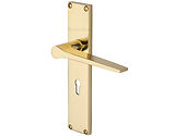 Heritage Brass Gio Door Handles On 200mm Backplate, Polished Brass - VT8100-PB (sold in pairs)