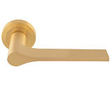 Carlisle Brass Manital Spring Door Handles On Round Rose, Satin Brass - VV5SB (sold in pairs)