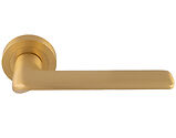 Carlisle Brass Manital Vortex Door Handles On Round Rose, Satin Brass - VX5SB (sold in pairs)