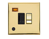 M Marcus Electrical Winchester Single 13 AMP Fused Switched Spur With Neon & Cord, Polished Brass - W01.236.PBBK