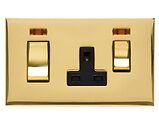 M Marcus Electrical Winchester 45A Cooker Unit/13A Socket With Neon, Polished Brass - W01.262.PBBK