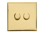 M Marcus Electrical Winchester 2 Gang 2 Way Push On/Off Dimmer Switch, Polished Brass (250 OR 400 Watts) - W01.570.250