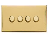 M Marcus Electrical Winchester 4 Gang 2 Way Push On/Off Dimmer Switch, Polished Brass (250 OR 400 Watts) - W01.590.250