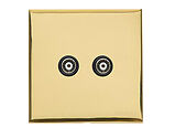 M Marcus Electrical Winchester 2 Gang TV Coaxial Socket, Polished Brass - W01.681.BK