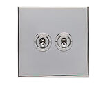 M Marcus Electrical Winchester 20 AMP 2 Gang 2 Way Dolly Switch, Polished Chrome - W02.2410.PC