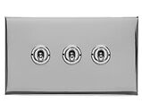 M Marcus Electrical Winchester 20 AMP 3 Gang 2 Way Dolly Switch, Polished Chrome - W02.2420.PC