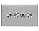 M Marcus Electrical Winchester 20 AMP 4 Gang 2 Way Dolly Switch, Polished Chrome - W02.2430.PC