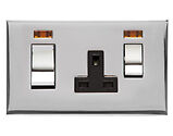 M Marcus Electrical Winchester 45A Cooker Unit/13A Socket With Neon, Polished Chrome - W02.262.PCBK