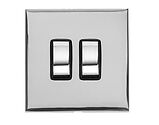 M Marcus Electrical Winchester 2 Gang Rocker Switch, Polished Chrome - W02.510.PCBK
