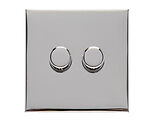 M Marcus Electrical Winchester 2 Gang Trailing Edge LED Dimmer Switch, Polished Chrome - W02.570.TED