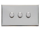 M Marcus Electrical Winchester 3 Gang Trailing Edge LED Dimmer Switch, Polished Chrome - W02.580.TED