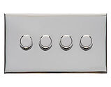 M Marcus Electrical Winchester 4 Gang Trailing Edge LED Dimmer Switch, Polished Chrome - W02.590.TED