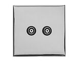 M Marcus Electrical Winchester 2 Gang TV Coaxial Socket, Polished Chrome - W02.681.BK