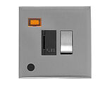 M Marcus Electrical Winchester Single 13 AMP Fused Switched Spur With Neon & Cord, Satin Chrome - W03.238.SCBK