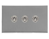 M Marcus Electrical Winchester 20 AMP 3 Gang 2 Way Dolly Switch, Satin Chrome - W03.2420.SC